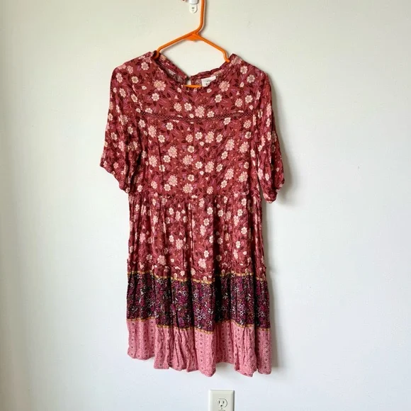 KNOX ROSE Short Sleeved Floral Tiered Boho Dress—SZ. XS - Picture 13 of 14